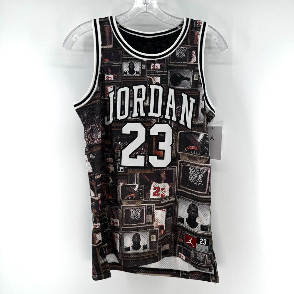 Jordan 23 Kids Youth Basketball Jersey DK Smoke Grey Boys XL 95C655-G9Q